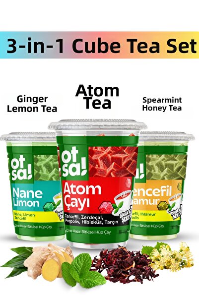 Otsa 3x نعناع الطاقة الطبيعية - شاي أعشاب منعش بالليمون والزنجبيل والكركم