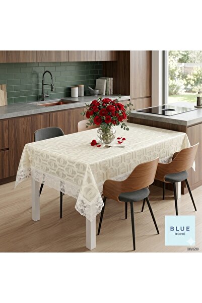 Blue Home Кърпа за маса от PVC с дантелен вид, лесна за почистване, устойчива...