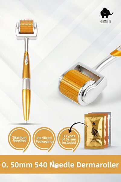 ELAMOUR - Original Titanium Needle - 0.50mm 540 Needle Hair and Skin Care Der...