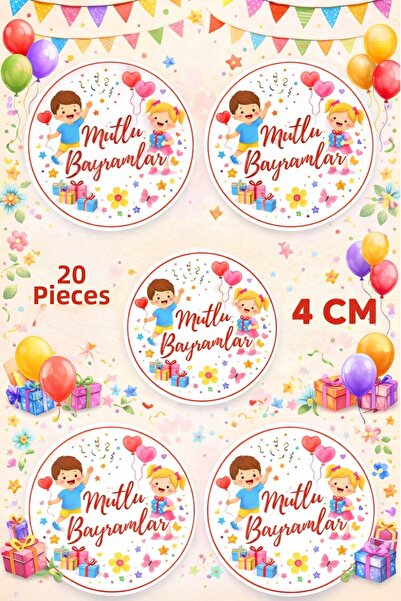 MSticker Etichetă autocolantă pentru sărbători fericite 4 cm 20 bucăți – Etic...