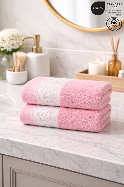 Ellaline MILANO Σετ Με γκιπούρ δαντέλα πετσετών 100% Βαμβάκι Πιστοποιημένες π...