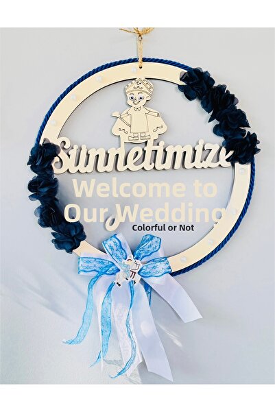 renkli mi renkli tasarım dünyası Ornament de ușă cu flori albastre și perle d...