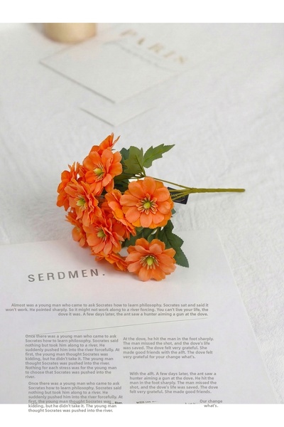 Çınar çiçekçilik Buchet de flori artificiale cu 7 ramuri, buchet de mac, 33 c...