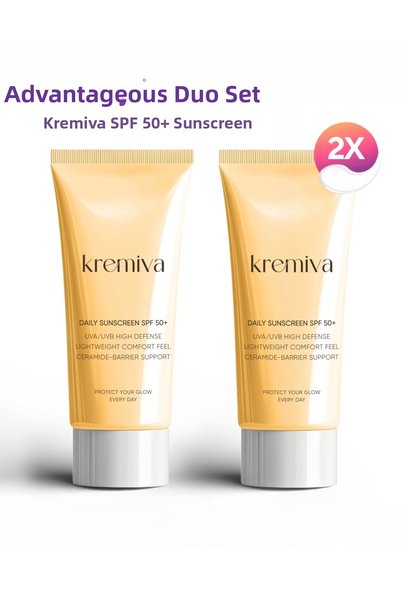 Kremiva عامل حماية من الشمس SPF 50+ وقاية من الشمس مجموعة من قطعتين - كريم حم...