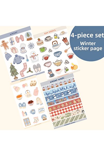 Songwol Studios Set de autocolante tematice pentru sezonul de iarnă, autocola...