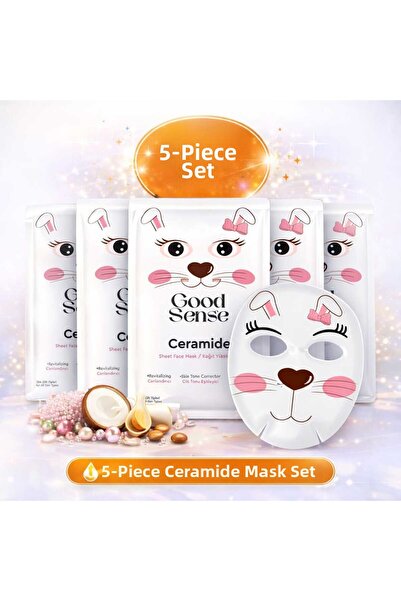 Good Sense مجموعة من 5 قطع من أقنعة الوجه الورقية بالسيراميد من رابيت، مجموعة...