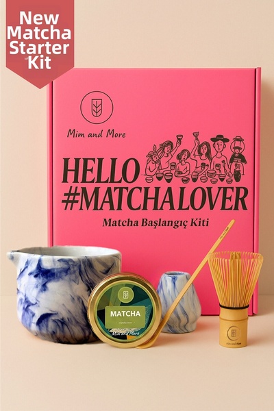 Mim and More مجموعة الماتشا للمبتدئين - وعاء الشاي (تشاوان)، خفاقة البامبو (ت...
