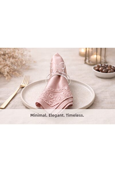 PLANET PASD Transparent Plexiglass Napkin Ring - Set of 6 with Butterfly Figure