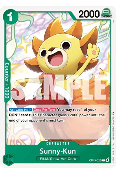 Bandai TCG One Piece Sunny-Kun Op13-026 Licensed Game Card (En)