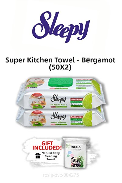 Sleepy منشفة مطبخ سوبر 50×2 برائحة البرغموت وروزي