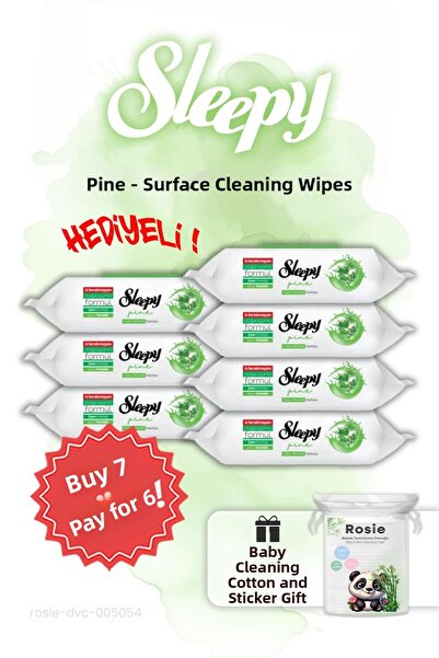 Sleepy Pine 7 Pack Pine Freshness Wet Towels and Cotton