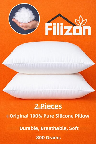 Filizon 2 Pieces of Silicone Beads Pillow Durable Breathable Soft 800 Grams