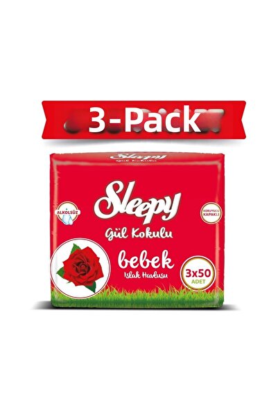Sleepy منشفة أطفال مبللة برائحة الورد 50 ورقة × 3 قطع