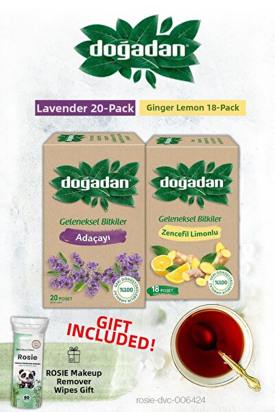 Doğadan شاي أكياس بالزعفران والزنجبيل والليمون مع هدية روزي