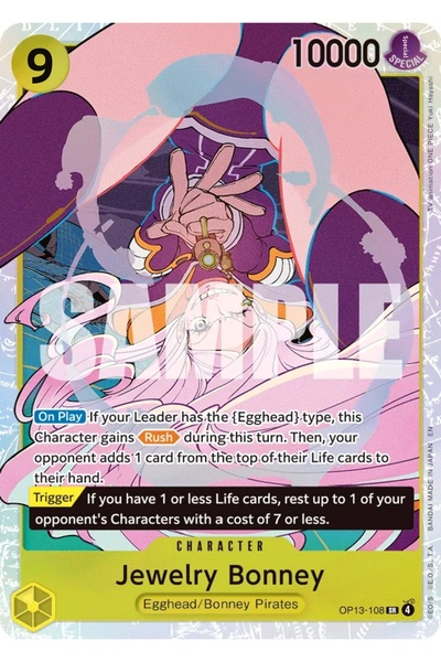 Bandai TCG بطاقة لعب مرخصة من ون بيس جويلري بوني OP13-108 (EN - فويل سيكريت رير)