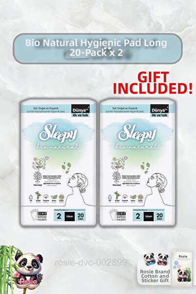 Sleepy فوط صحية طويلة 20 قطعة من بيو ناتشورال إكس 2 وروزي