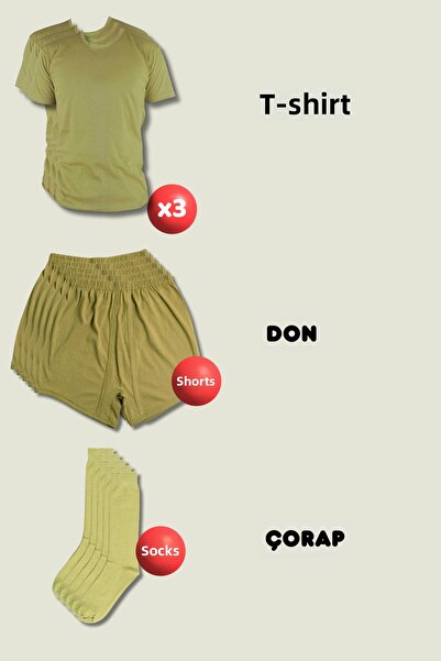 Outdoorun 3-Piece Military Set Undershirt and Socks - Essential and Colored M...