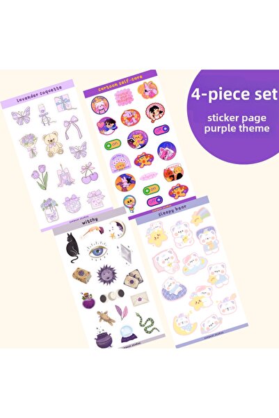 Songwol Studios مجموعة ملصقات ذات طابع أرجواني، ملصقات، مفكرة، ملصقات لاصقة، ...