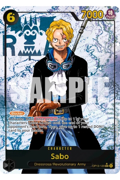 Bandai TCG بطاقة ألعاب مرخصة من One Piece Sabo OP13-120-P1 (EN)