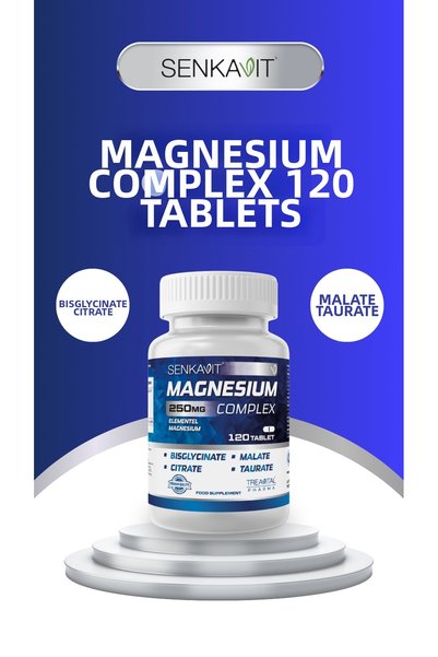 senkavit Magnesium Complex 120 Tablets 250 Mg 4 Forms, Citrate, Taurate, Malate, Bisglycinate, B6