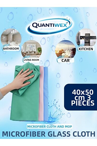 Generic Brand Microfiber Glass Cleaning Cloth 40X50 cm 3 Pieces Non-Marking G...