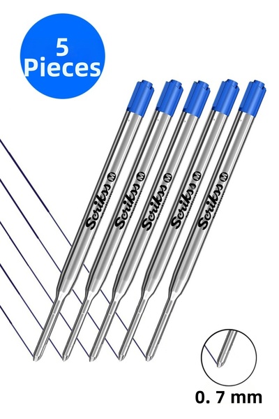 Artlantis Scrikss Blue Ballpoint Pen Refill Metal 0.7mm 5 Pieces Ballpoint Pe...