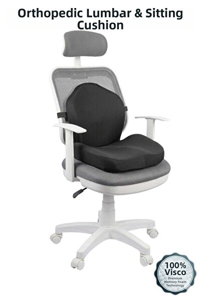 Viscomina وسادة طبية للظهر والجلوس، تصميم خماسي الأبعاد، وسادة متعددة الأغراض...