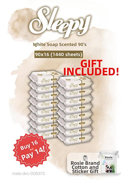Sleepy اشتري 16 واحصل على 14 من المناشف المبللة المعطرة بالصابون الأبيض من ال...