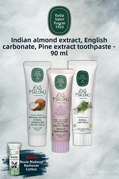 Eyüp Sabri Tuncer معجون أسنان بجوز الهند والكربونات وخلاصة الصنوبر X3 90 مل، ...