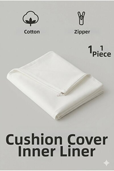 SUVAY White Colored Cotton 50x70 Mattress Zippered Inner Pillow Case