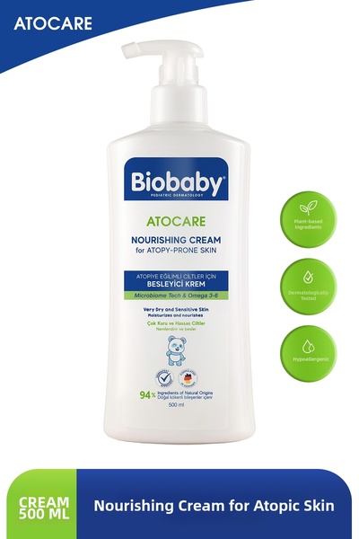 Biobaby Crema Hranitoare 500 Ml - Ceramidă Prebiotică Omega 3 - 6 Făină de Ovăz