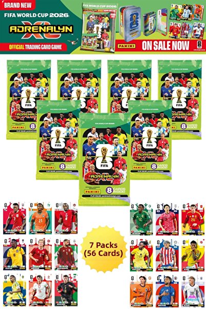 hediyecik حزمة بطاقات بانيني فيفا وورلد كوب 2026 أدينالين إكس إل - 7 حزم من ب...