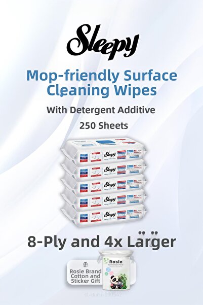 Sleepy 50×5 (250 ورقة) مناشف مبللة متوافقة مع موبا وروزي