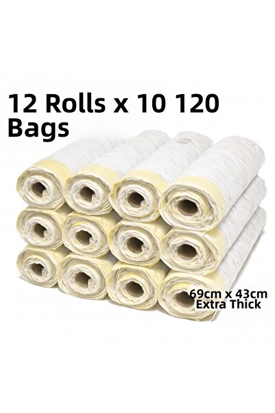 YerliÇöpPoşeti كيس قمامة برباط - 69 سم × 43 سم - كيس فضلات القطط 12 × 10 - إج...