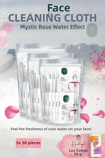 Eyüp Sabri Tuncer Mystical Rose Water 90's Facial Cleansing Wipes and Cotton ...