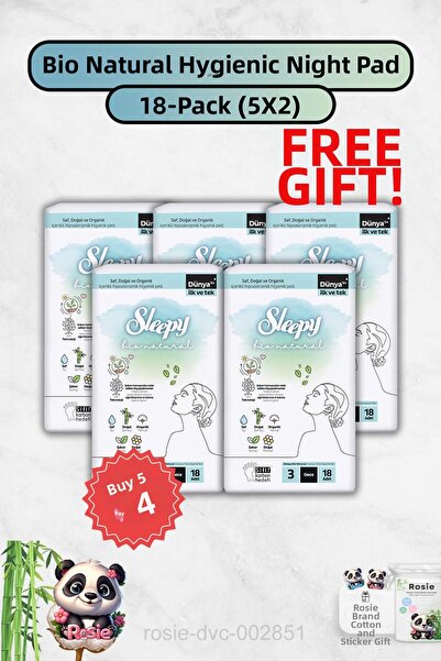 Sleepy اشتري 5 واحصل على 4 فوط صحية طبيعية من بيو ناتشورال، عبوة ليلية تحتوي ...