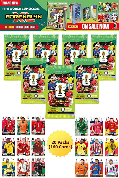 hediyecik حزمة بطاقات بانيني فيفا كأس العالم 2026 أدينالين إكس إل - 20 حزمة م...