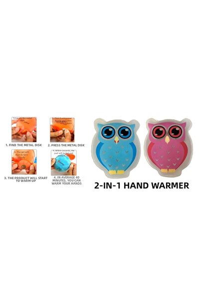 Bosphorus Colorful Owl Pocket Stove, Hand Warmer, Two Hot Water Bags Pvc 9cm