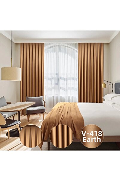 YS PERDE TASARIM Luxury Satin Blackout Blackout Fabric Drapery Curtain , High...