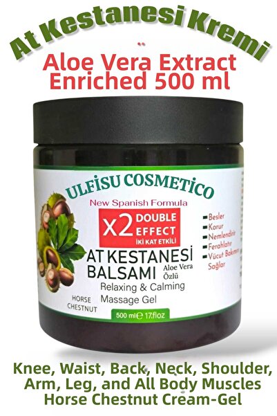 ULFİSU COSMETİCO كريم كستناء الحصان 500 مل - جل كريم كستناء الحصان للركبة وال...