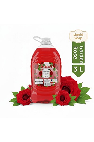 SOLİXEL Rose Garden Liquid Soap 3 Lt Economical Size Fresh Rose Scented Hand ...