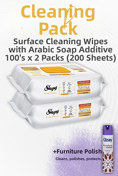Sleepy مجموعة التنظيف Düvenci 6 (منشفة تنظيف الصابون والصابون 200 ورقة وملمع ...