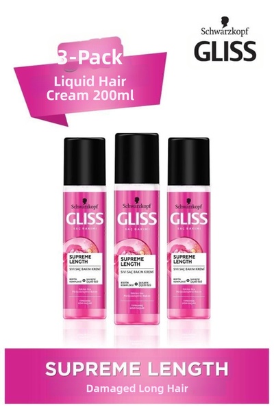Gliss سوبريم لينث - 200 مل × 3 قطع بلسم سائل