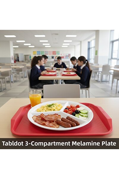 BİODATA 3-Compartment Melamine Tableware Plate - Thick Material, Suitable for...