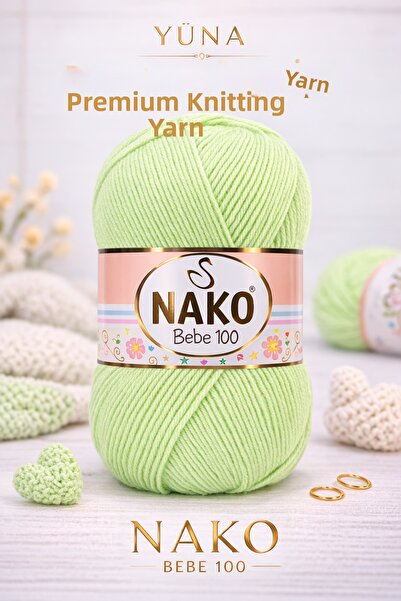 NAKO Bebe 100 Non-Pilling Knitting Yarn 5819 Bud Green