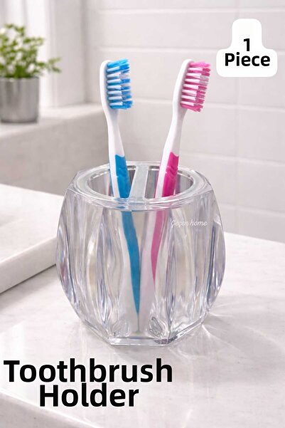 ÇEÇEN HOME (1 τεμάχιο) Διαφανής θήκη οδοντόβουρτσας, Σκληρή πλαστική θήκη οδο...