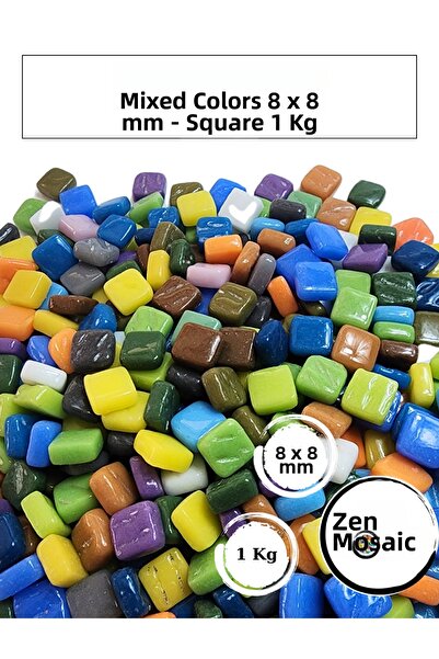 Zen Mozaik Pietre de mozaic din sticlă în culori asortate pentru lucrări de m...
