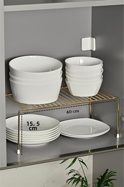 Edora Home Organizator din metal auriu rezistent la rugină - dulap multifuncț...