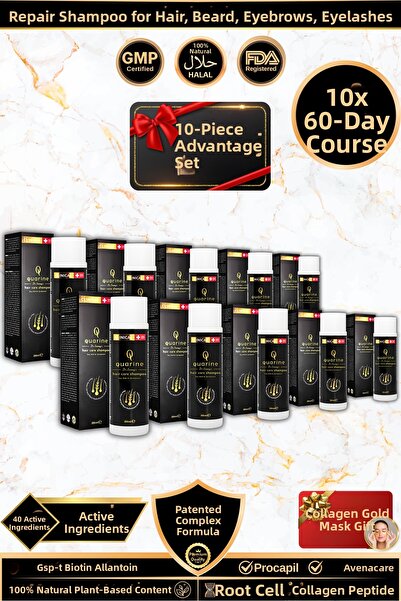 Dr.Sammy's شامبو كوارين لإصلاح الشعر - مجموعة أدفانتج المكونة من 10 قطع (علاج...