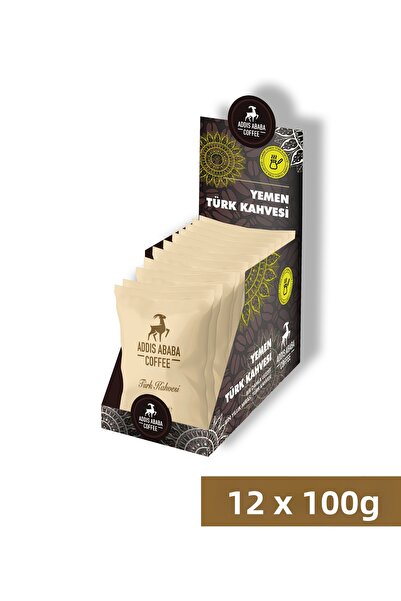 Addis Ababa Coffee Yemen Turkish Coffee 100 gr - Pack of 12